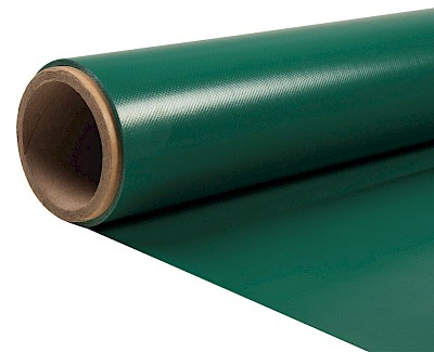Versterkt PVC zeildoek voor dekzeil, groen RAL 6026 250 cm, 650 gr/m²