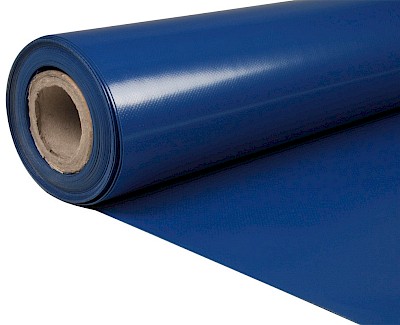 Versterkt PVC zeildoek voor dekzeil, blauw RAL 5002 250 cm, 650 gr/m²