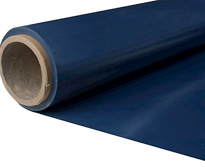 Versterkt PVC zeildoek voor dekzeil, navy blauw RAL 5013 250 cm, 650 gr/m²